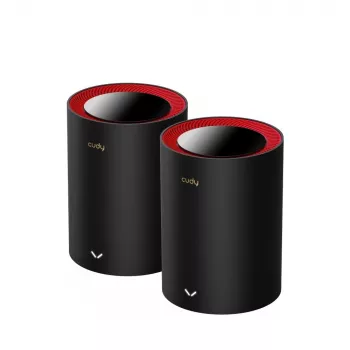 Cudy M3000 pack de 2 dual-band (2,4 GHz / 5 GHz) Wi-Fi 6 (802.11ax) preto, vermelho 1 interno