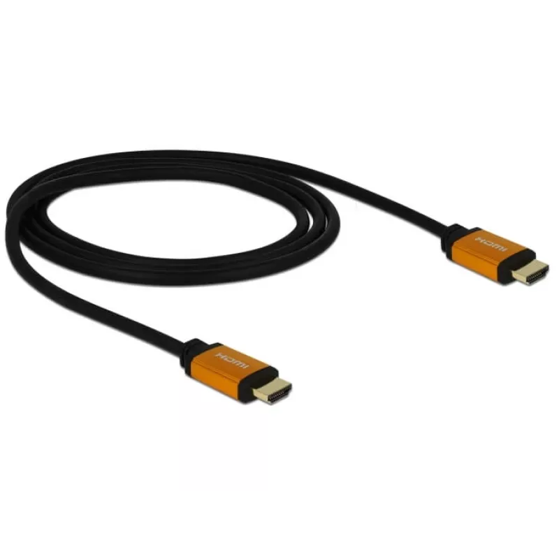 Cabo HDMI DeLOCK 85727 1m Type-A macho para macho preto dourado