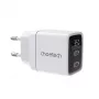 Carregador de parede Choetech PD6051 2x USB-C PD 35W GaN com ecrã - branco