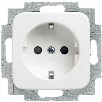 BUSCH JAEGER 2CKA002011A1888 - tipo F - 2P+E - branco - IP20 - 250 V - 16 A