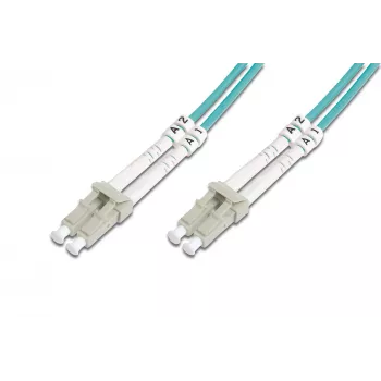 Cabo de patch de fibra ótica multimodo OM3 LC/LC 15 m Digitus