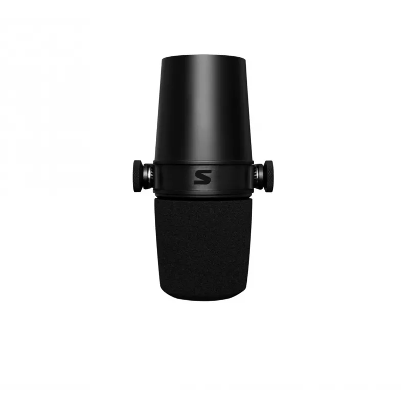 Microfone Shure MV7-X preto microfone de estúdio