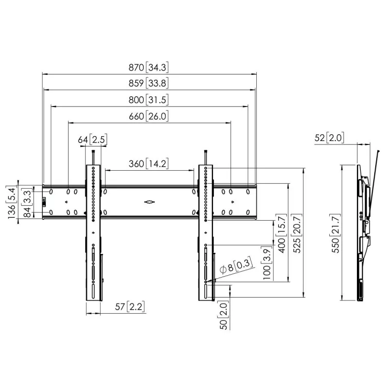 Suporte de parede Vogels PFW 6810 para 55-80 polegadas, máx. 75 kg, Preto