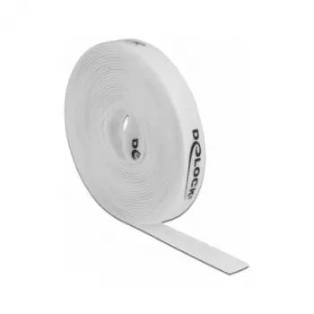 Fita de montagem DeLOCK fita de velcro em rolo C 5 m x L 15 mm branco