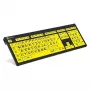 Logickeyboard XL Print NERO Office USB QWERTZ alemão preto amarelo