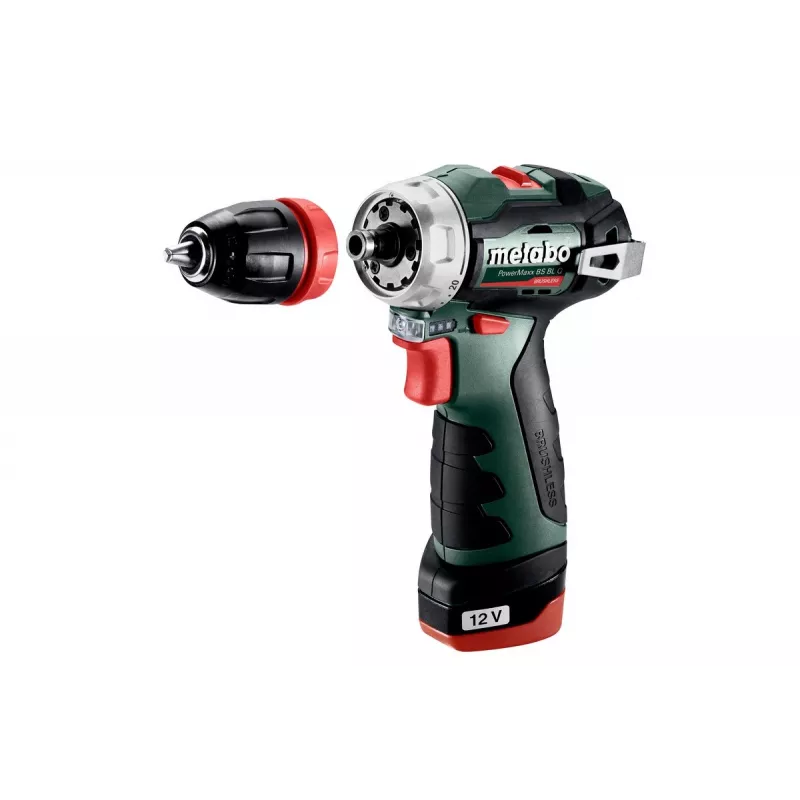 Metabo PowerMaxx BS BL Q 601749500 berbequim-aparafusadora a bateria, 12V, 38 Nm, 2x 2,0 Ah
