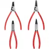 Conjunto de alicates para anéis de segurança Knipex 4 peças em estojo enrolável 19-60mm