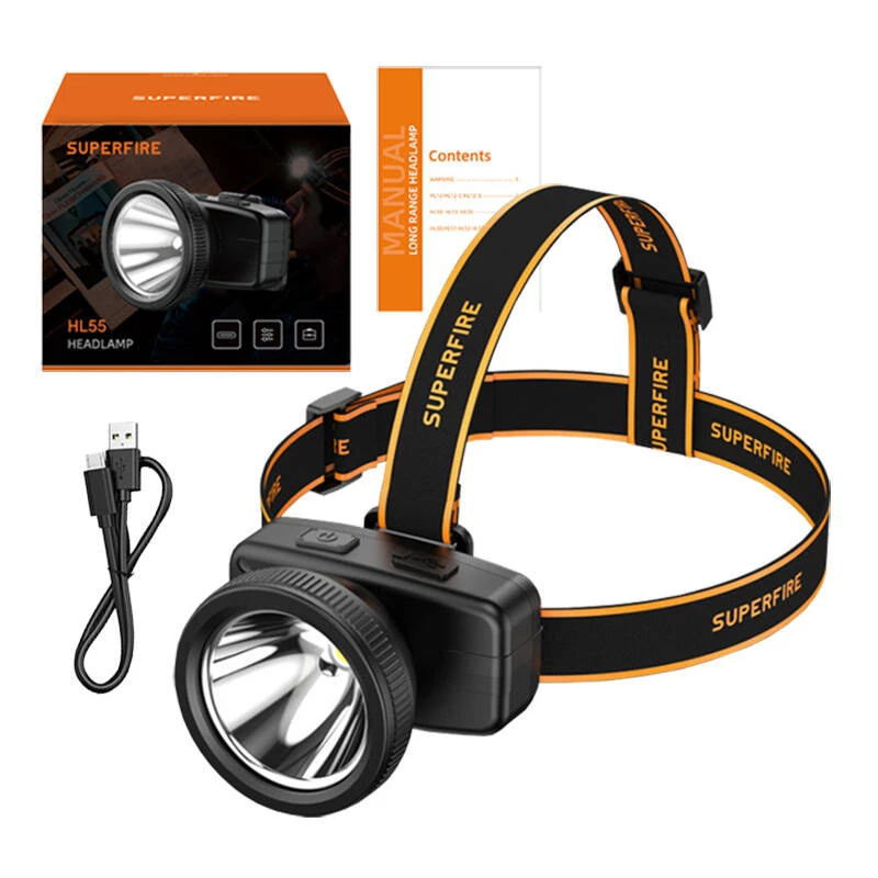 Lanterna de cabeça Superfire HL55 150 lm USB-C 4 modos