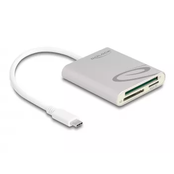 Leitor de cartões DeLOCK 91005 USB 3.2 Gen 1 Type-C cinzento CF MMC MicroSD