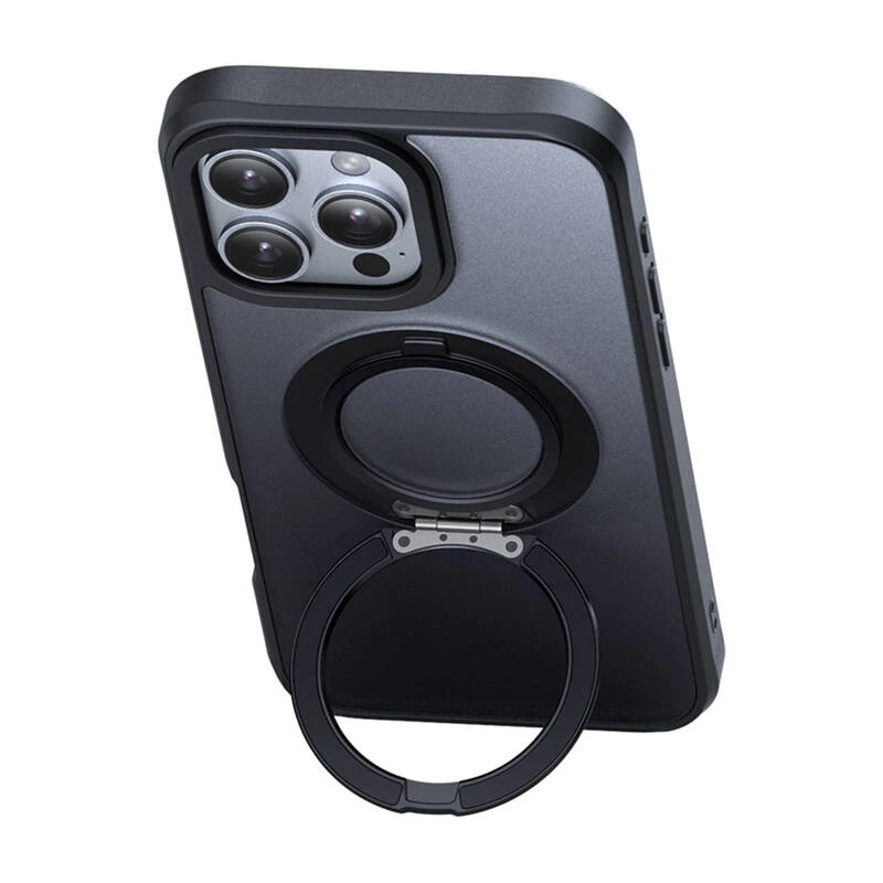 Capa protetora com MagSafe Mcdodo PC-4933 para iPhone 16 Pro Max com suporte integrado, preto