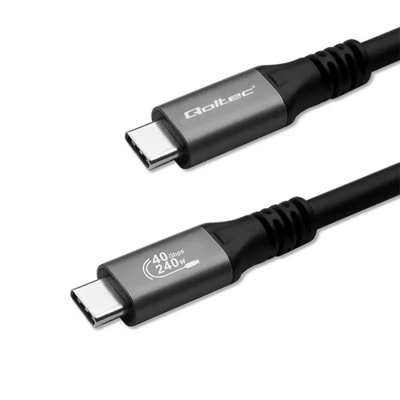 Cabo USB-C QOLTEC USB4 240 W para Thunderbolt 3/4, 40 Gbit/s, alimentação 240 W