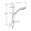 Conjunto de duche Hansgrohe Croma 100 Vario 27772000 com barra de duche 65 cm e saboneteira