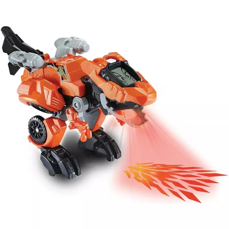 Figura de brincar transformável VTech Fire-T-Rex 80-538004 — brinquedo eletrónico que se transforma num dinossauro
