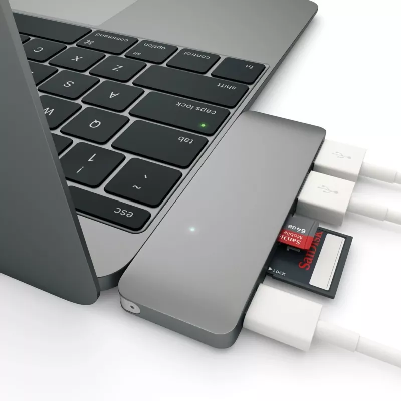 Satechi ST-TCUPM hub combinado 3 em 1 Type-C USB 3.0