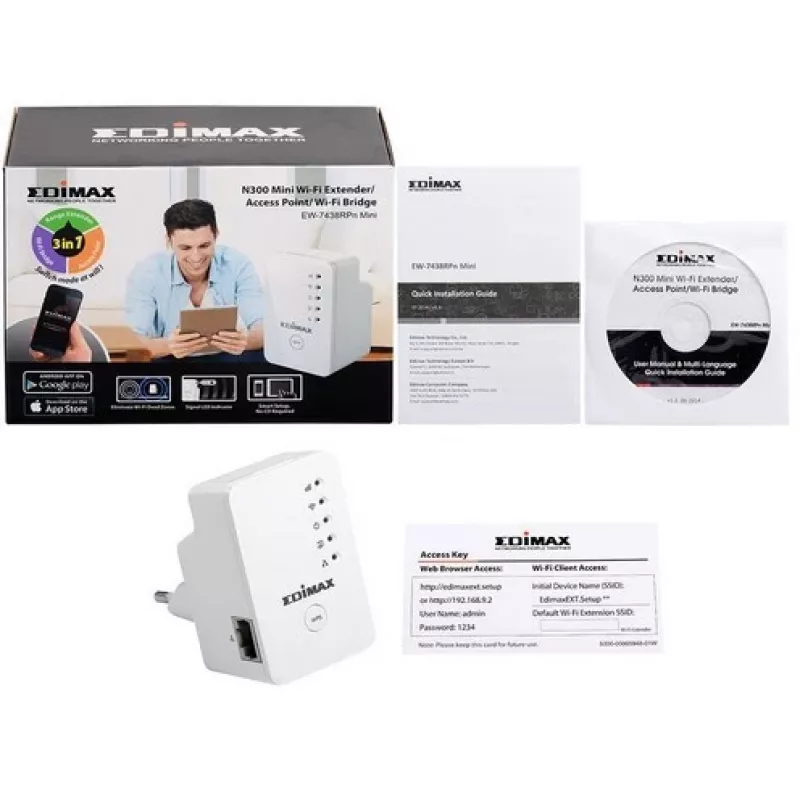 Extensor de alcance Wi-Fi Edimax EW-7438RPN Mini