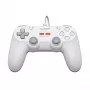 Comando gaming com fios GameSir T3 Lite WT branco – comando com fios ergonómico, compatível com PC