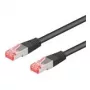 Cabo patch Wentronic Goobay CAT 6a, S/FTP (PiMF), preto, 7,5 m - LSZH sem halogéneos, cobre (93853)