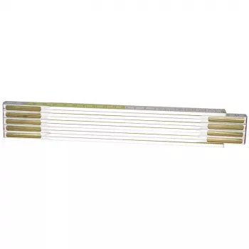 Metro articulado STANLEY 0-35-458, madeira, 2 m, 17 mm de largura, branco/amarelo