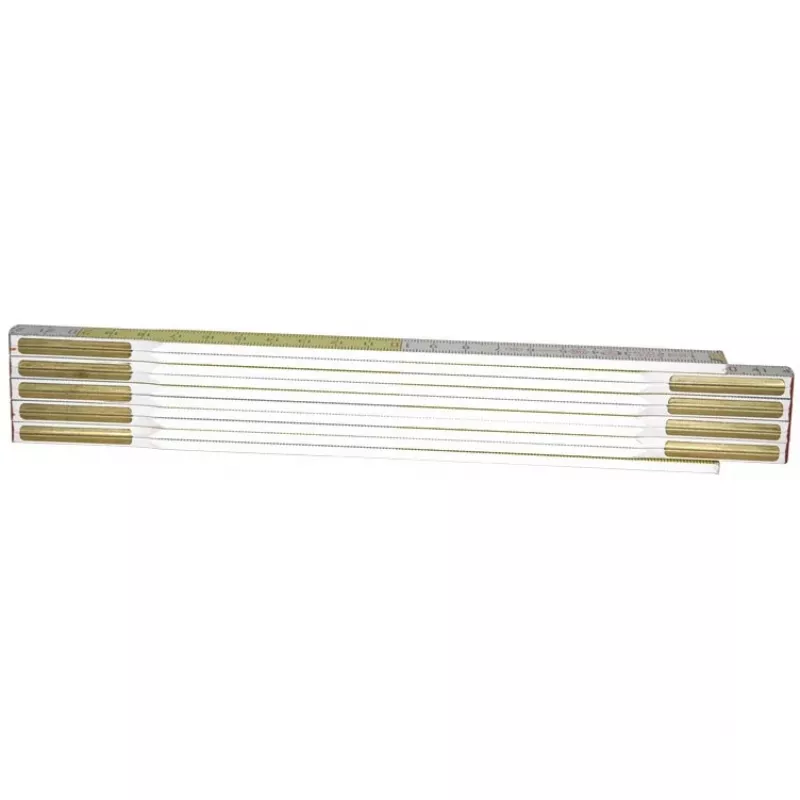 Metro articulado STANLEY 0-35-458, madeira, 2 m, 17 mm de largura, branco/amarelo