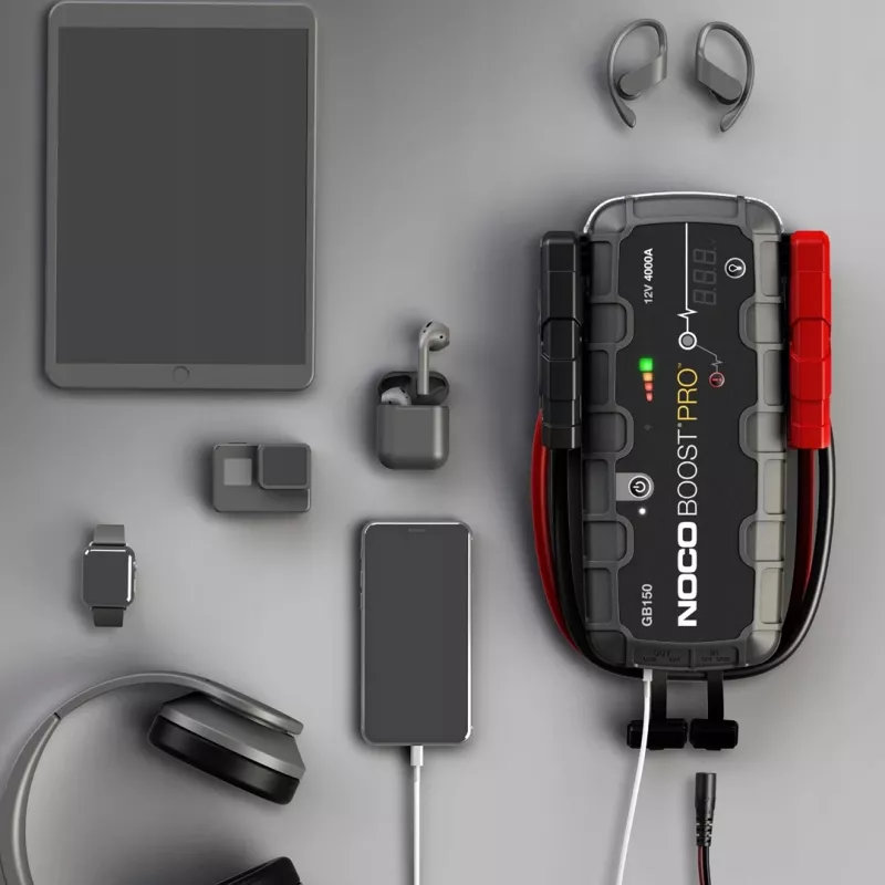 Arrancador auxiliar NOCO GB150 Boost 12V 3000A com bateria integrada de 12V/USB