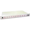 Caixa de fusão de fibra ótica Lightwin, 24 fibras, 12x DLC multimodo, 50/125µm OM4 caixas de fusão com pigtail (SPBOX 24G50 OM4 DLC)
