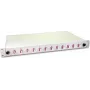 Caixa de fusão de fibra ótica Lightwin, 24 fibras, 12x DLC multimodo, 50/125µm OM4 caixas de fusão com pigtail (SPBOX 24G50 OM4 DLC)