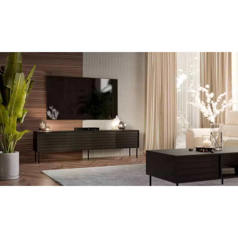 Móvel de TV Cama CORTINA 4D 200x40x55 preto