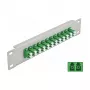 Patch panel de fibra ótica DeLOCK 10 polegadas 12 portas LC duplex verde 1U cinzento