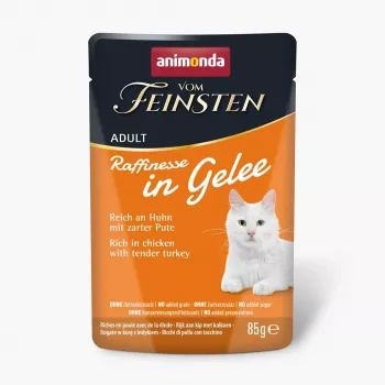 ANIMONDA Vom Feinsten Adult Raffinesse em geleia rico em frango com peru - Alimento húmido para gatos - 85 g