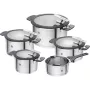 ZWILLING conjunto de panelas em aço inoxidável SIMPLIFY 5 peças – adequado para máquina de lavar louça e forno, tampa de vidro, adequado para placas cerâmicas