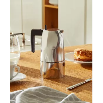 Máquina de café expresso Alessi MT18/3 Ossidiana, aço inoxidável, alumínio, 3,5 x 18,5 x 40,5 cm