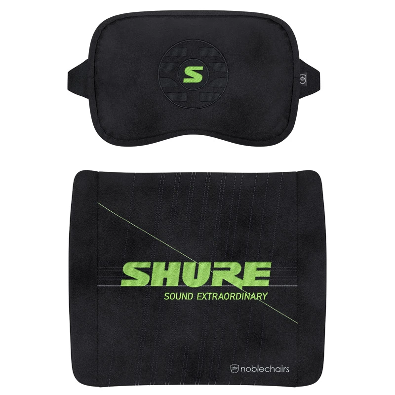 Conjunto de almofadas de espuma com memória noblechairs Shure Edition GAGC-343 — almofadas lombar e cervical