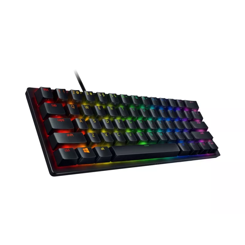 Teclado de gaming Razer Huntsman Mini 60% Opto-Mechanical Purple Switch RGB LED NORD com fios