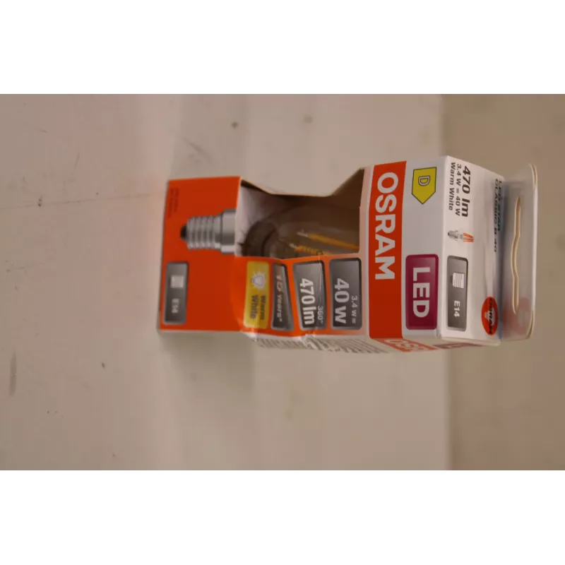 Lâmpada LED Ledvance Parathom Classic Filament 3,4 W E14 2700 K — branco quente (não regulável) — embalagem danificada