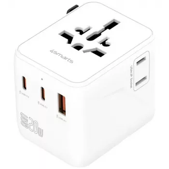 Adaptador de viagem 20W GaN Nomad 2xUSB-C + 1xA
