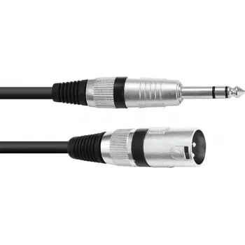 Cabo adaptador XLR para 6,3 mm Omnitronic 30225195 — 1x ficha XLR macho para 1x jack 6,3 mm