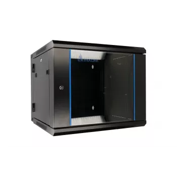 Extralink caixa rack 9U 600x600 AZH preto montado na parede, tipo oscilante