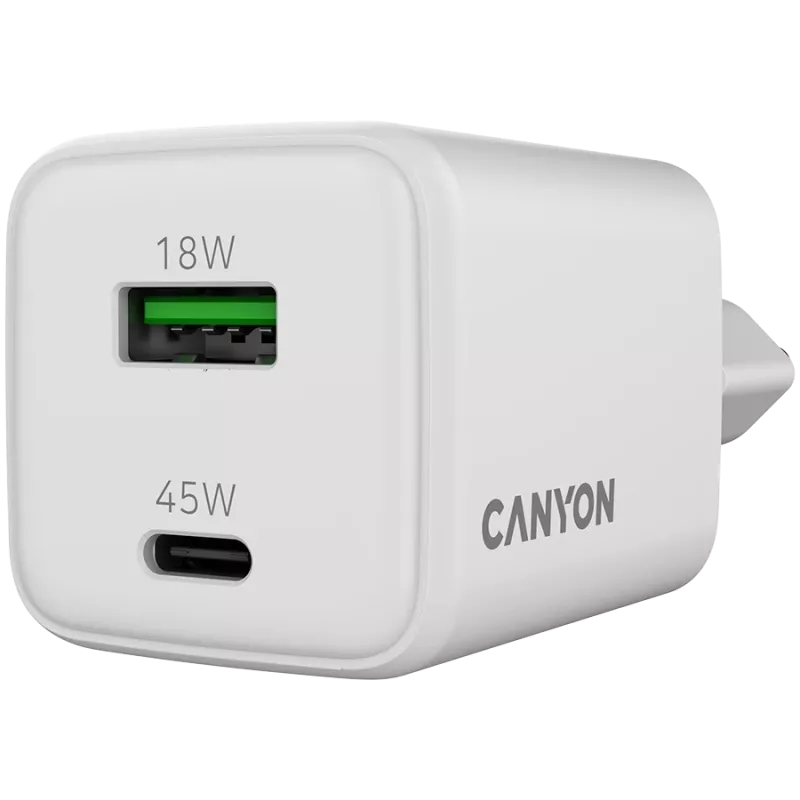 Carregador Canyon CU45AC 45W universal branco carregador rápido AC para interiores