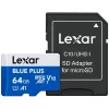 Cartão de memória MicroSDXC Lexar BLUE PLUS 64 GB UHS‑I 100 MB/s U1 V10 (azul)