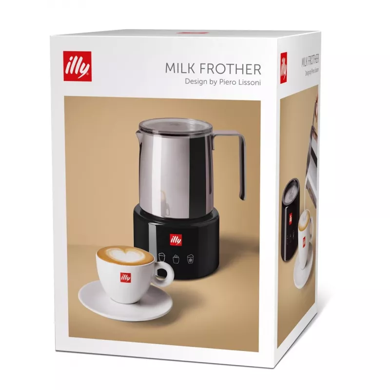 Espumador/aquecedor de leite Illy 23760 preto aço inoxidável 250 ml