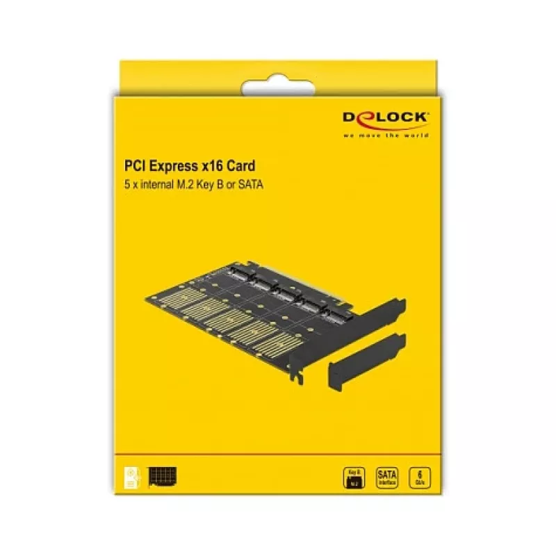 Placa DeLOCK PCI Express x16 para 5 x M.2 Key B / SATA internos