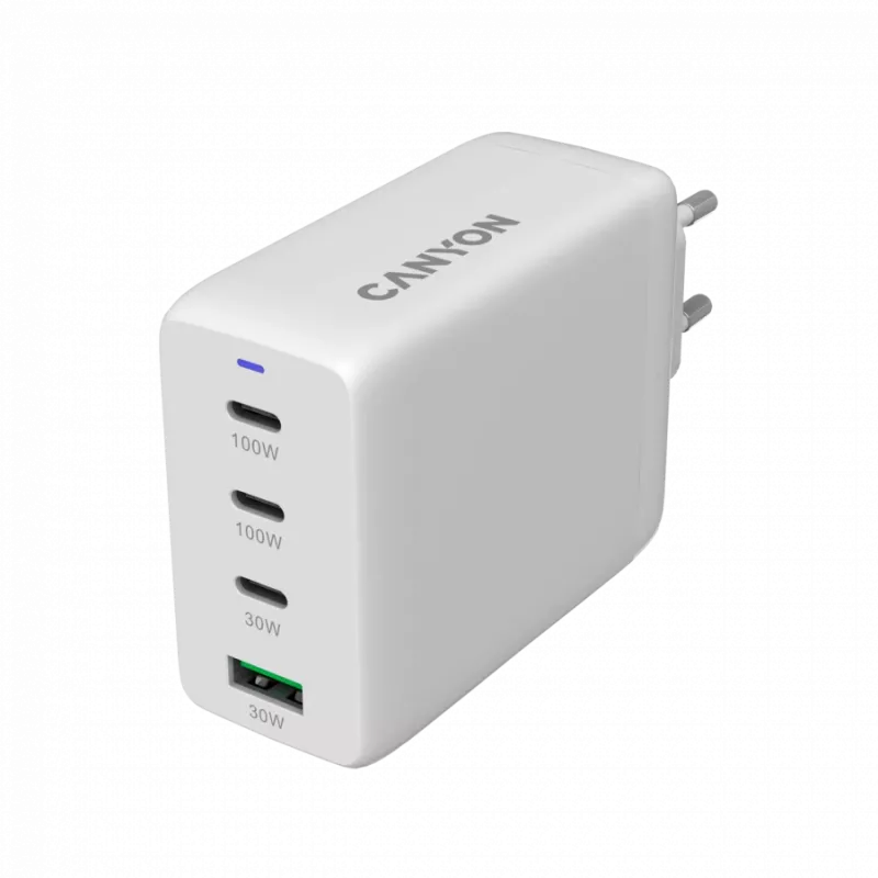 Carregador universal de parede de alta velocidade Canyon 100ACC - 2x USB-C 100W - 1x USB-C 30W -