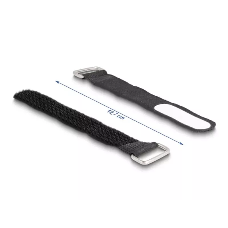 Suporte para abraçadeiras de cabos DeLOCK 19603 fecho de velcro preto 127x20 mm 5 unid.