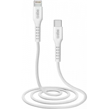 SBS TECABLELIGTC1W - 1 m - Lightning - USB-C - ficha - ficha - branco