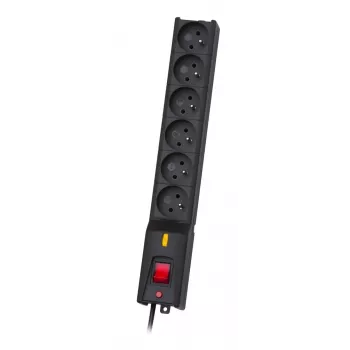 Extensão elétrica Lestar LX 610 G-A K.:CZ 3.0M — cabo 5 m, tomadas Type E, 10 A, 250 V, interior, preto