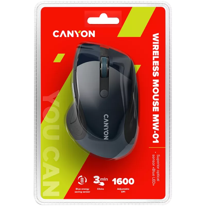 Rato CANYON MW-01 BlueLED sem fios azul cinzento