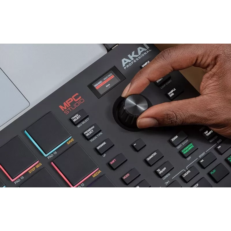 Controlador MIDI Studio AKAI MPC Studio MK2 com 16 pads, LCD, retroiluminação RGB, USB-MIDI, 305 mm de largura