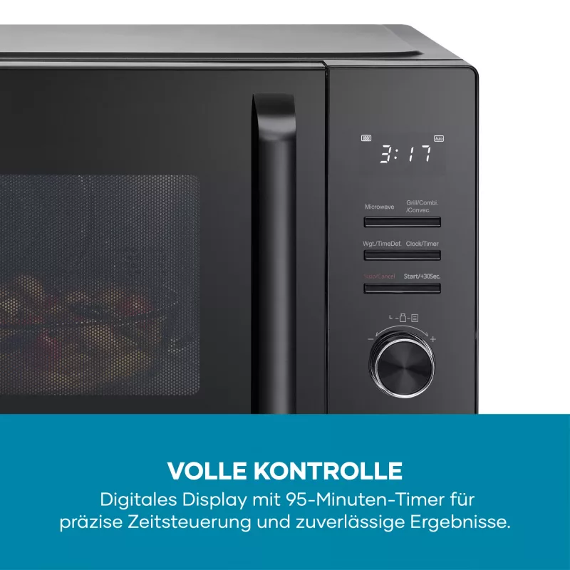 Micro-ondas combinado SEVERIN MW 7798, aparelho de mesa, 29 l, 900 W, Preto, prato giratório de 315 mm