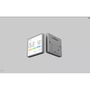 Higrómetro, termómetro e relógio combinados MOVA MTHM01 – unidade interior digital para medir a humidade relativa e a temperatura, compacta para secretária, prateleira ou parede