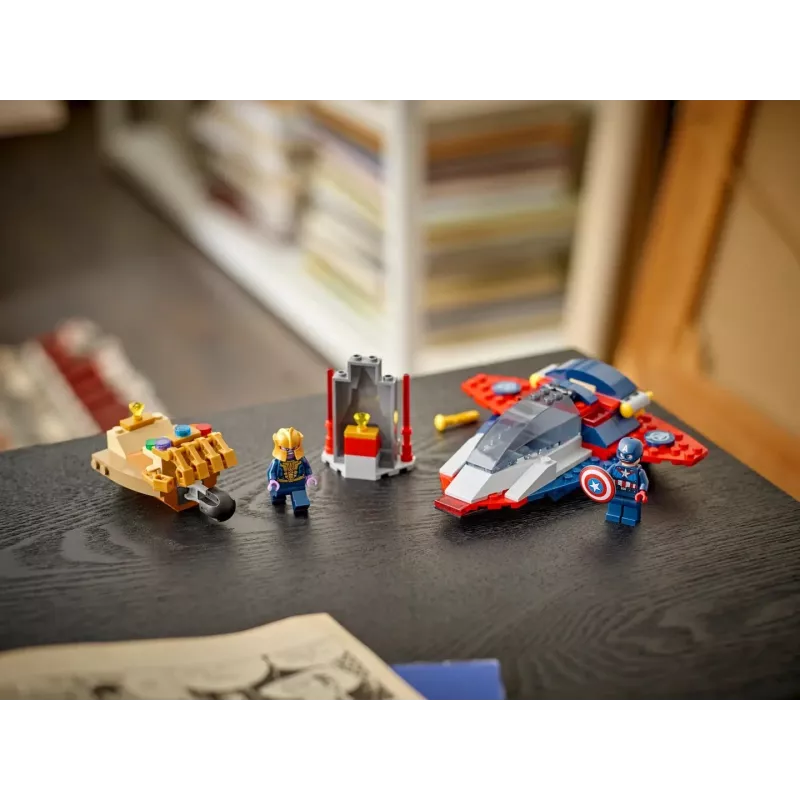 Conjunto de construção LEGO Marvel Super Heroes Capitão América Thanos 76319 — 107 peças, 2 minifiguras, idade 4+